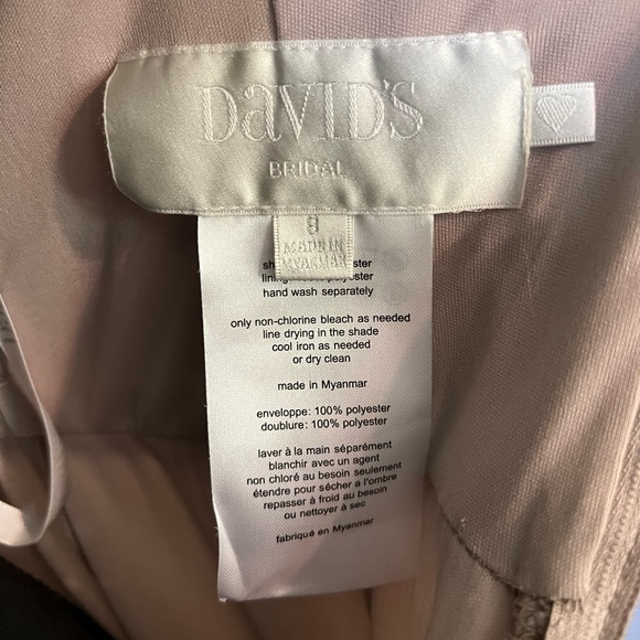 Davids Bridal - spaghetti strap ruched waist mesh bridesmaid dress - Picture 6 of 6